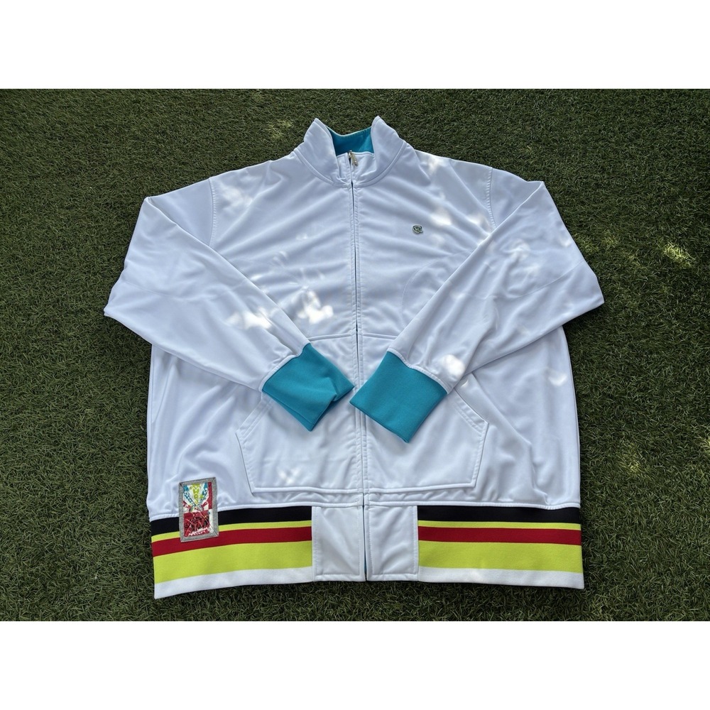 Roca Wear Mens Zippered Jacket Size 2XL White Vintage Retro‎ Roc